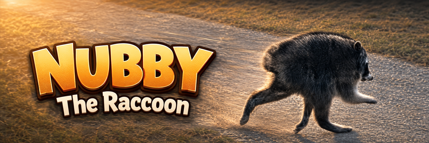 Nubby The Raccoon banner